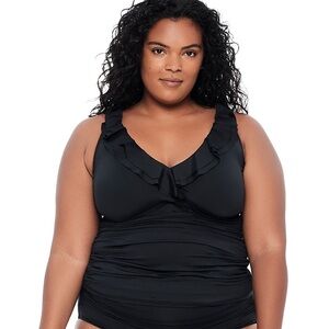 Ralph Lauren Women's Plus Size Beach Club Ruffle Tankini Top
16W NWT